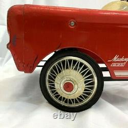 Vintage 1964 AMF Junior Mustang Toy Pedal Car Red w Spoke Wheels Dealer Car
