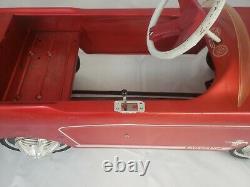 Vintage 1964 AMF Junior Red Metal Mustang Pedal Car Toy Original Sold As Is