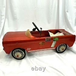 Vintage 1964 Original AMF Junior Midget Mustang Toy Pedal Car Red Spoke Wheels