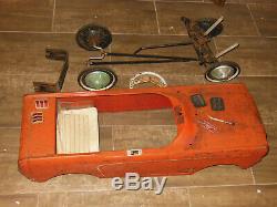 Vintage 1964 Original Red Amf Junior Mustang Pedal Car Made In U. S. A