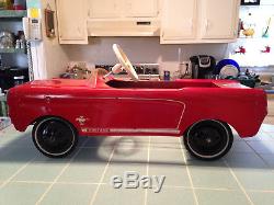 Vintage 1964 Original Red Amf Junior Mustang Pedal Car Made In U. S. A