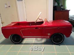 Vintage 1964 Original Red Amf Junior Mustang Pedal Car Made In U. S. A