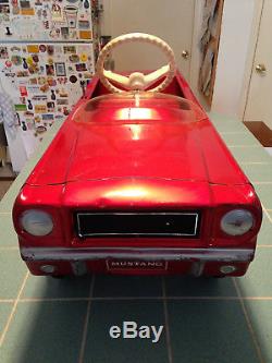 Vintage 1964 Original Red Amf Junior Mustang Pedal Car Made In U. S. A