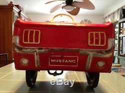 Vintage 1964 Original Red Amf Junior Mustang Pedal Car Made In U. S. A