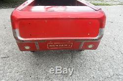 Vintage 1965 AMF Mustang Pedal Car Ford automobile Gas Oil Advertising Sign Red