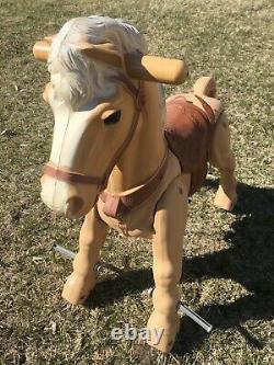 Vintage 1967 Marx Marvel the Mustang Ride On Galloping Horse