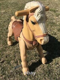 Vintage 1967 Marx Marvel the Mustang Ride On Galloping Horse