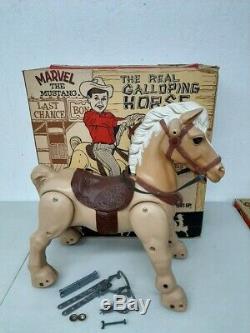 Vintage 1967 Marx Marvel the Mustang Ride On Galloping Horse In Original Box