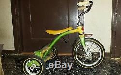 Vintage 1970's AMF Junior Lime Green Tricycle Yellow Banana Seat Trike