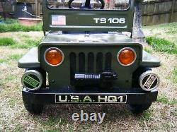 Vintage 1970's Jeep Willys Army Pedal Car Ride On Ts106 Metal 36 X 18 X 18