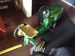 Vintage 1970's John Deere ERTL Model 520 Pedal Tractor With Wagon & Hitch Pin