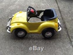 Vintage 1970's Volkswagen VW Bug Kid's Battery Operated Pedal Car RARE yellow