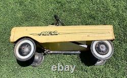 Vintage 1976 AMF Metal Pacer Pedal Car Yellow