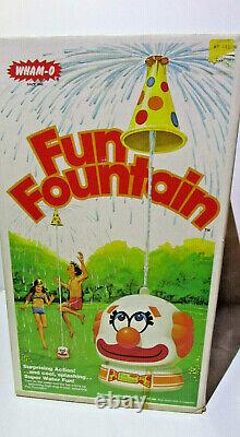 Vintage 1978 Wham-o Fun Fountain Clown Floating Hat Yard Sprinkler In Box