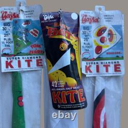 Vintage 1980s Gayla Super Diamond Kite Lot Baby Bat, Bonkers, Tom & Jerry RARE