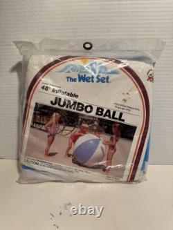 Vintage 1983 Intex 48 Inflatable Jumbo Beach Ball The Wet Set NOS XL