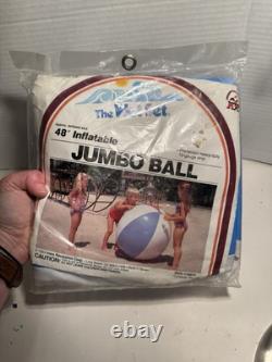 Vintage 1983 Intex 48 Inflatable Jumbo Beach Ball The Wet Set NOS XL
