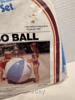 Vintage 1983 Intex 48 Inflatable Jumbo Beach Ball The Wet Set NOS XL