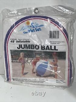 Vintage 1983 Intex 48 Inflatable Jumbo Beach Ball The Wet Set Zee NOS Sealed