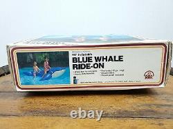 Vintage 1987 Blue Whale Ride On Inflatable Blow Up Rare (u)