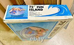 Vintage 1987 Intex Fun Island 72 Inflatable Swimming Pool Giant Raft NEW