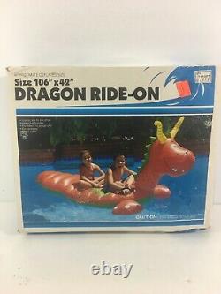 Vintage 1988 Intex Dragon-Ride-On Inflatable Ride-On Pool Float 106 X 42 Huge