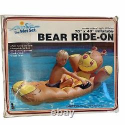Vintage 1988 Intex The Wet Set BEAR RIDE-ON 70 X 43 Inflatable Pool Float RARE