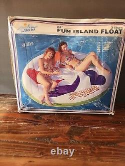 Vintage 1990 Intex Fun Island 84 Inflatable Swimming Pool Giant Raft NEW