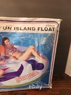 Vintage 1990 Intex Fun Island 84 Inflatable Swimming Pool Giant Raft NEW