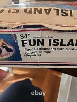 Vintage 1990 Intex Fun Island 84 Inflatable Swimming Pool Giant Raft NEW