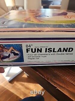 Vintage 1990 Intex Fun Island 84 Inflatable Swimming Pool Giant Raft NEW