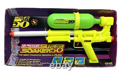 Vintage 1990s Larami Super Soaker 50 Air Pressure Toy Water Gun Rare Green Pump