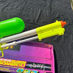 Vintage 1990s Larami Super Soaker 50 Air Pressure Water Gun Rare Green Read! Box