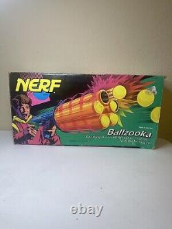 Vintage 1994 Nerf Ballzooka Pump Action Blaster Barreled Toy Gun with Original Box