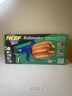 Vintage 1994 Nerf Ballzooka Pump Action Blaster Barreled Toy Gun with Original Box