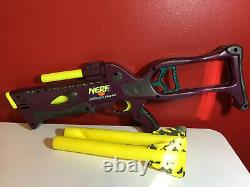 Vintage 1995 Nerf Gun Crossbow Purple Bow with 2 Mega Dart