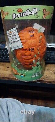 Vintage 1995 Nick & Nerf Orange Brain Ball Football Nickelodeon w open container