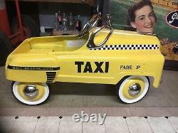 Vintage 2009 Yellow Taxi Cab Child's Pedal Car Near Mint Condition 34 X 16 Nice