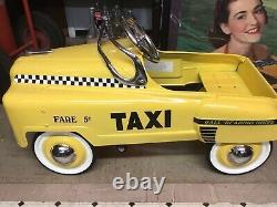 Vintage 2009 Yellow Taxi Cab Child's Pedal Car Near Mint Condition 34 X 16 Nice