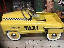 Vintage 2009 Yellow Taxi Cab Child's Pedal Car Near Mint Condition 34 X 16 Nice