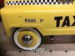 Vintage 2009 Yellow Taxi Cab Child's Pedal Car Near Mint Condition 34 X 16 Nice