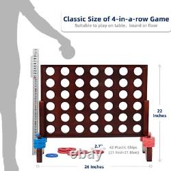 Vintage 26X22In Giant Wooden 4 in a Row, Outdoor Yard Game for Adults Famliy