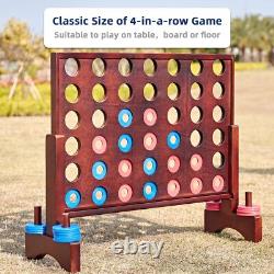 Vintage 26X22In Giant Wooden 4 in a Row, Outdoor Yard Game for Adults Famliy
