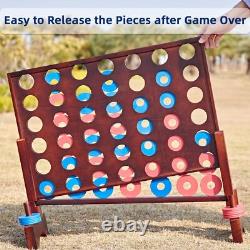 Vintage 26X22In Giant Wooden 4 in a Row, Outdoor Yard Game for Adults Famliy