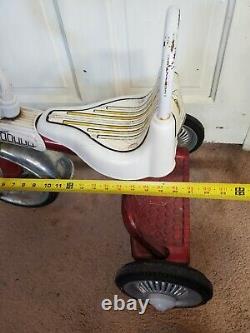 Vintage 505 Poong Made in Korea Metal and Rubber Tricycle White + Red