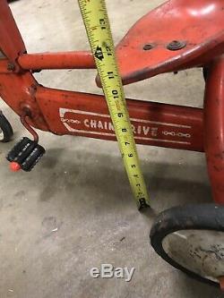 Vintage 50's 60's AMF JUNIOR TRAC 493 Chain Drive Metal Pedal Tractor Tricycle