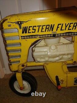 Vintage 60's/70's Rare HTF Western Flyer 502 Chain Drive Pedal Car Farm Tractor