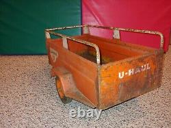 Vintage 60s/70s Rare Hard To Find U-Haul Pedal Car Toy Trailer Accessory, Heavy