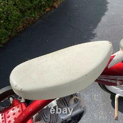 Vintage 60s Murray Big Fender Tricycle Red and White Slim Seat with Thunder Rod