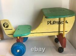 Vintage 60s Playskool Sit Ride-On Tyke AirPlane Desk Scooter Cessna